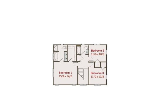 Floor Plan - Upper Floor for Craftsman House Plan #461-29 - 3 bed, 2.5 bath