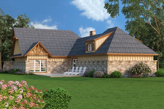 Exterior - Rear Elevation for Craftsman House Plan #45-374 - 3 bed, 2 bath