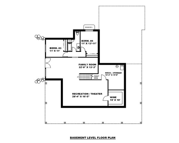 House Blueprint - Farmhouse Floor Plan - Lower Floor Plan #117-1074