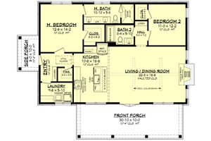 Floor Plan - Main Floor for Barndominium House Plan #430-376 - 2 bed, 2 bath
