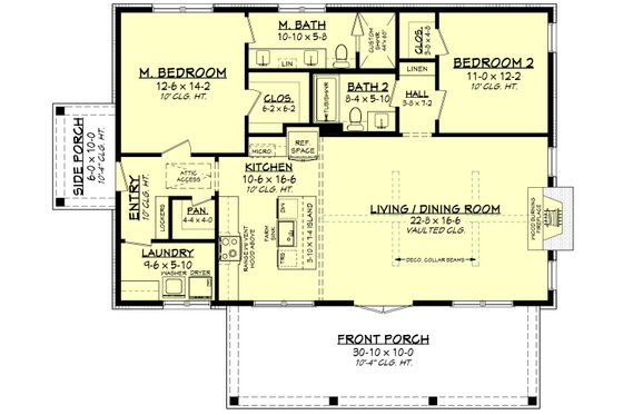 Floor Plan - Main Floor for Barndominium House Plan #430-376 - 2 bed, 2 bath