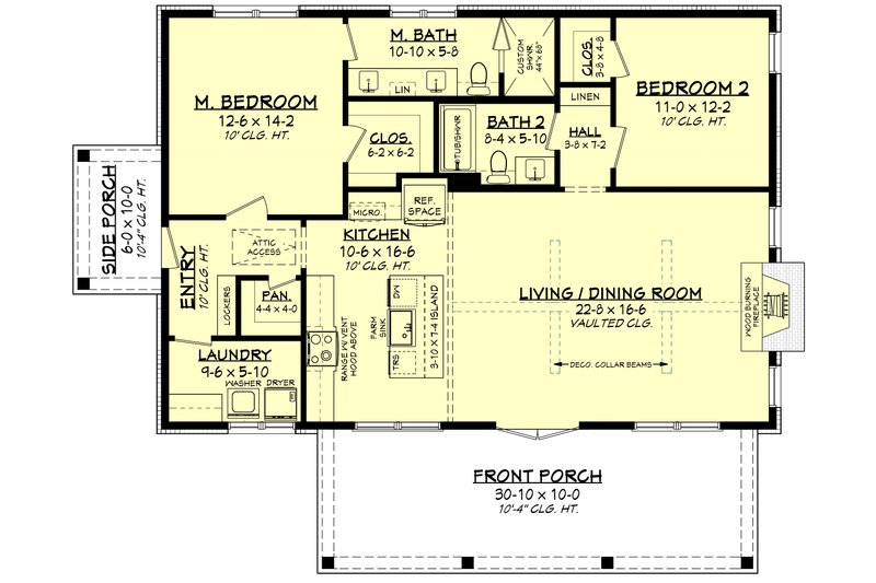 Architectural House Design - Floor Plan - Main Floor for Barndominium House Plan #430-376 - 2 bed, 2 bath