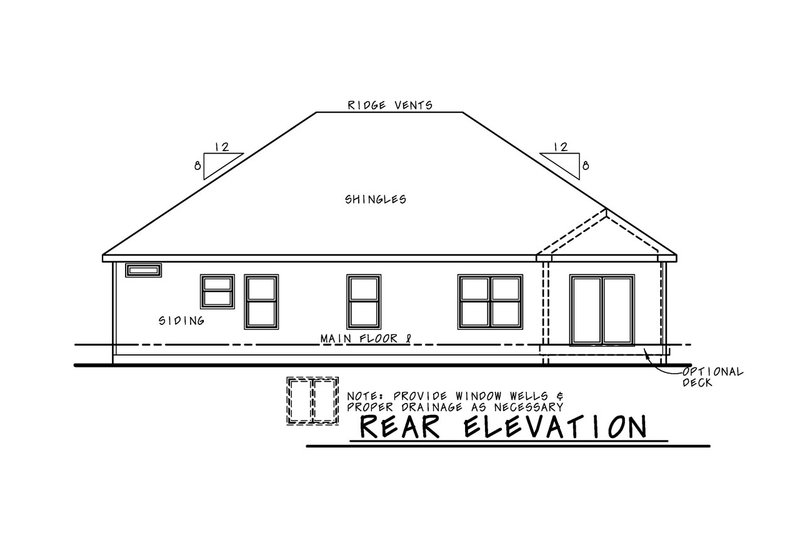 Architectural House Design - Exterior - Rear Elevation for Farmhouse House Plan #20-2351 - 3 bed, 3 bath