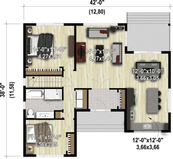House Plan Design - Contemporary Floor Plan - Main Floor Plan #25-4920