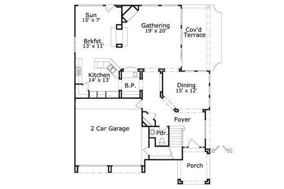 Floor Plan - Main Floor for European House Plan #411-860 - 3 bed, 4.5 bath