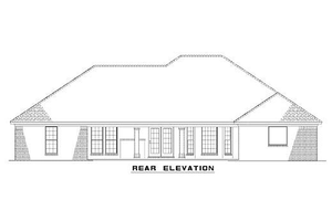European style home design, rear elevation