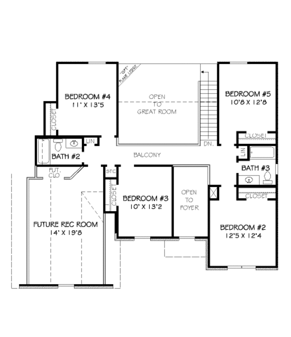 European Floor Plan - Upper Floor Plan #424-335