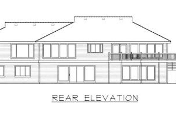 Exterior - Rear Elevation for Ranch House Plan #112-142 - 4 bed, 2.5 bath