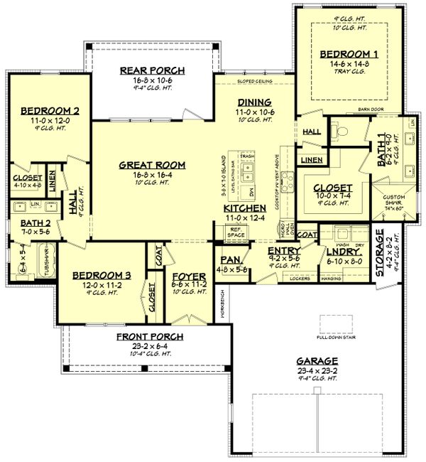 Farmhouse Floor Plan - Main Floor Plan #430-250