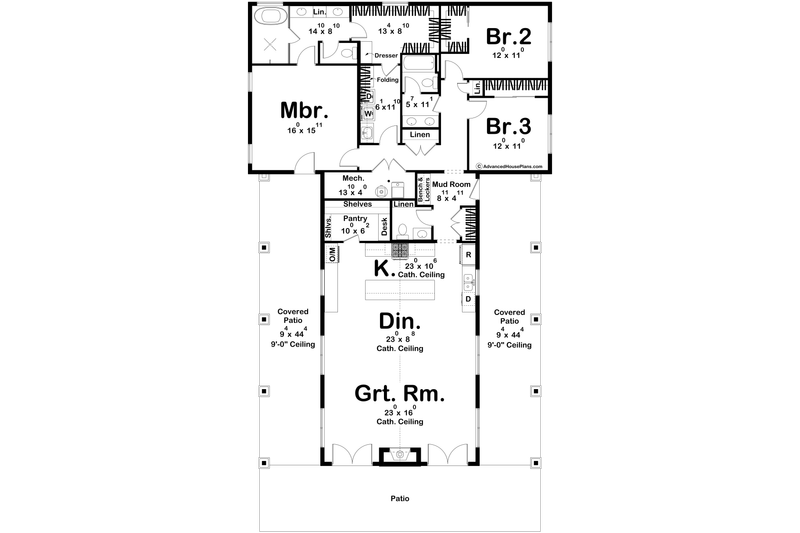 Home Plan - Floor Plan - Main Floor for Barndominium House Plan #455-725 - 3 bed, 2.5 bath