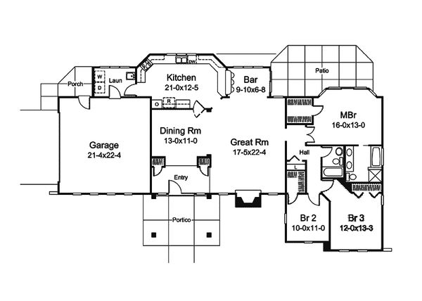 House Plan Design - Modern Floor Plan - Main Floor Plan #57-688