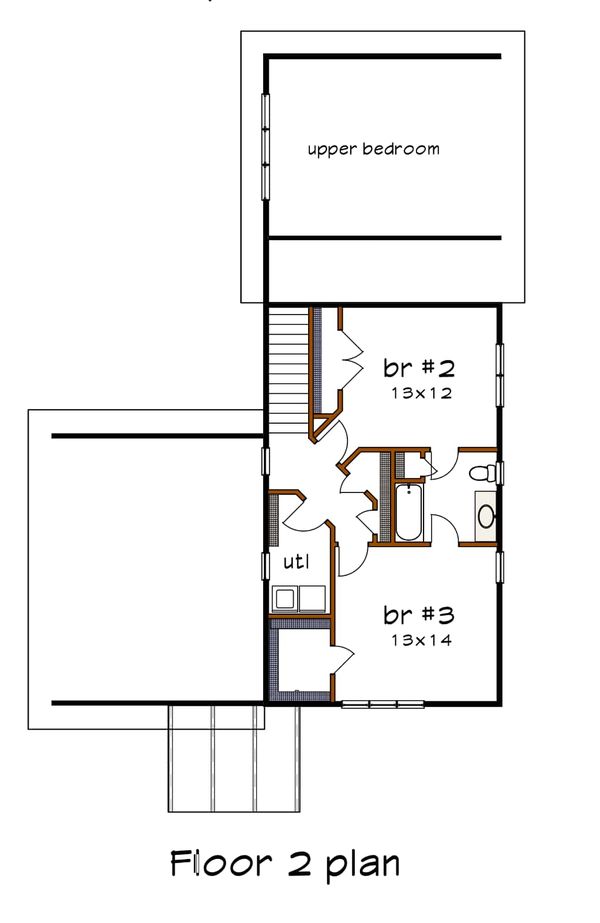 Architectural House Design - Modern Floor Plan - Upper Floor Plan #79-320