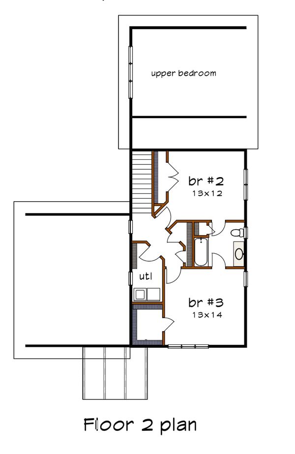 House Blueprint - Modern Floor Plan - Upper Floor Plan #79-320