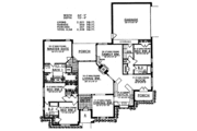 European Style House Plan - 4 Beds 3 Baths 2531 Sq/Ft Plan #40-258 
