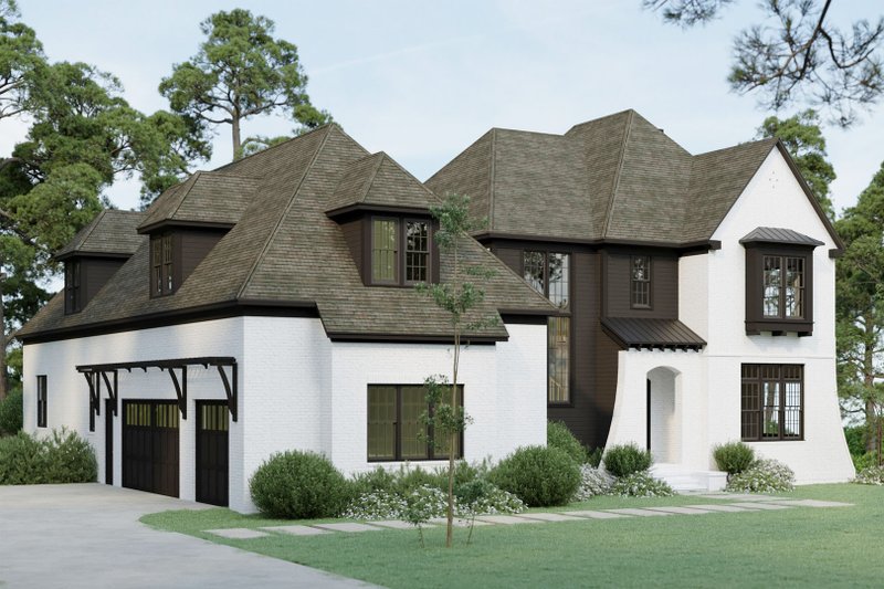 House Design - Exterior - Front Elevation 3 for European House Plan #461-110 - 5 bed, 4 bath