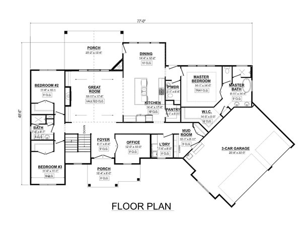 Craftsman Floor Plan - Main Floor Plan #1089-33