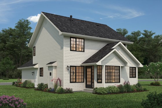 Exterior - Rear Elevation 3 for Traditional House Plan #18-282 - 3 bed, 2.5 bath
