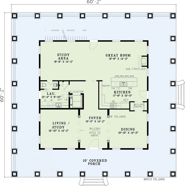 Architectural House Design - Southern Floor Plan - Main Floor Plan #17-3233