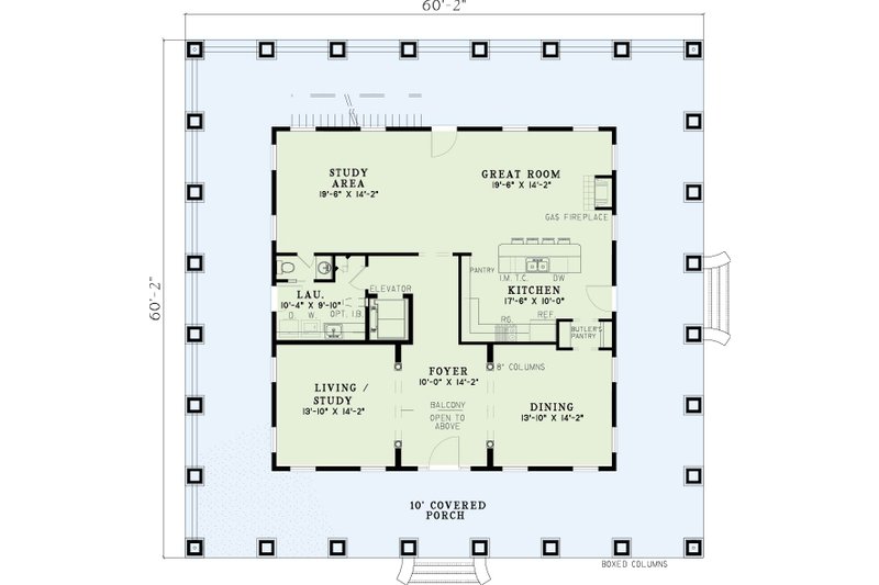 House Plan Design - Floor Plan - Main Floor for Southern House Plan #17-3233 - 3 bed, 3.5 bath