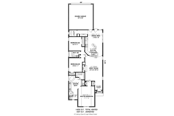 Floor Plan - Main Floor for European House Plan #424-121 - 3 bed, 2 bath