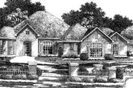 Exterior - Front Elevation for European House Plan #310-164 - 4 bed, 3.5 bath