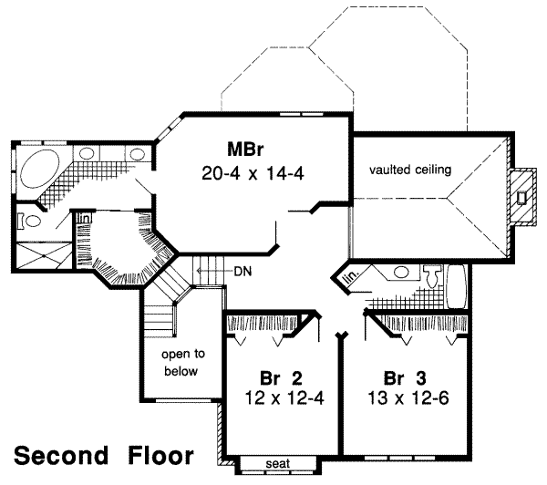 Traditional Floor Plan - Upper Floor Plan #312-528