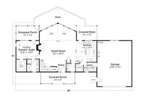 Floor Plan - Main Floor for Craftsman House Plan #124-1370 - 3 bed, 2.5 bath