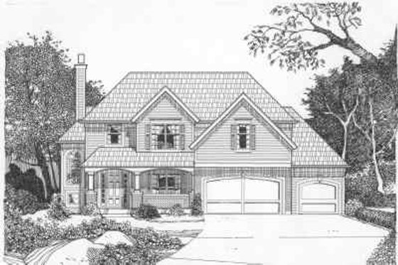 Exterior - Front Elevation for Traditional House Plan #6-148 - 4 bed, 3.5 bath