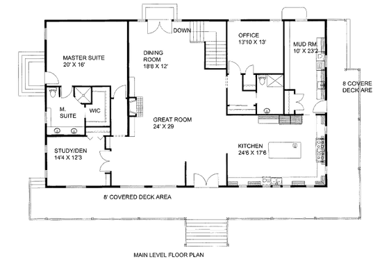 Floor Plan - Main Floor for Traditional House Plan #117-772 - 1 bed, 2 bath