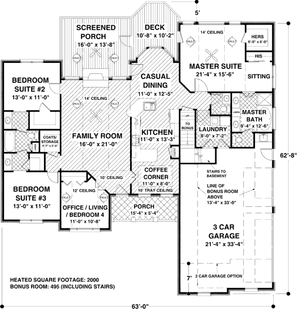 Craftsman Floor Plan - Main Floor Plan #56-576