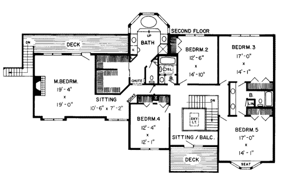 Floor Plan - Upper Floor for Country House Plan #312-440 - 5 bed, 3.5 bath