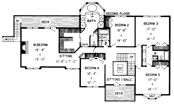 Country Floor Plan - Upper Floor Plan #312-440