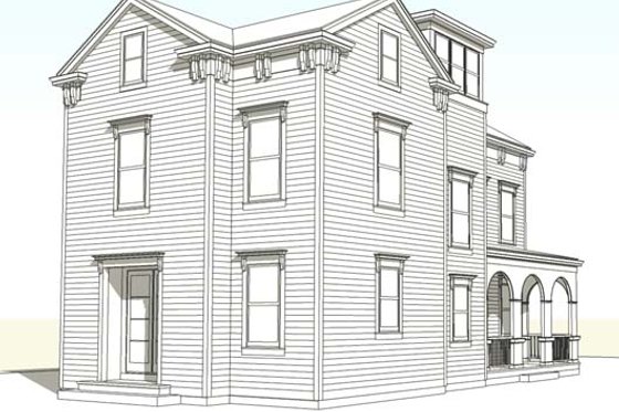 Exterior - Rear Elevation for Colonial House Plan #477-3 - 3 bed, 2.5 bath