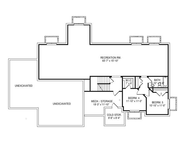 Dream House Plan - Craftsman Floor Plan - Lower Floor Plan #920-110