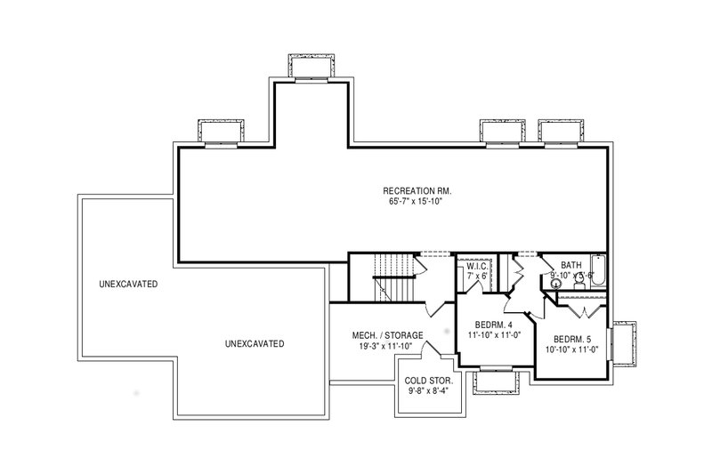 Dream House Plan - Floor Plan - Lower Floor for Craftsman House Plan #920-110 - 3 bed, 3.5 bath