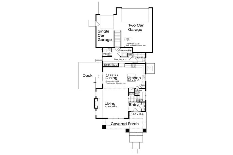Home Plan - Floor Plan - Main Floor for Prairie House Plan #434-11 - 3 bed, 2.5 bath