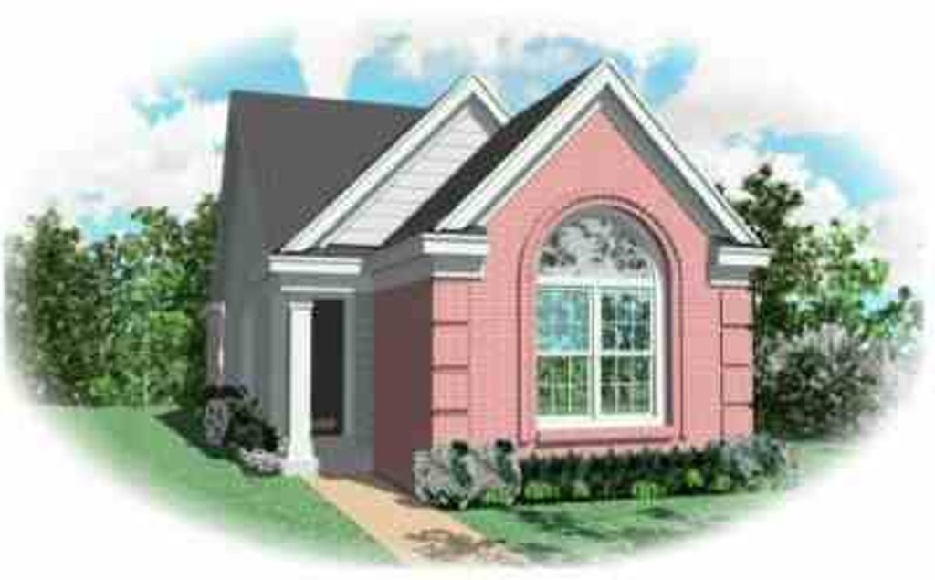 Exterior - Front Elevation 2 for European House Plan #81-183 - 3 bed, 2 bath