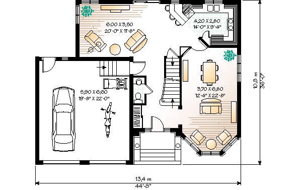 Home Plan - European Floor Plan - Main Floor Plan #23-2006
