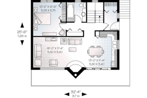 Floor Plan - Main Floor for Modern House Plan #23-602 - 3 bed, 2 bath