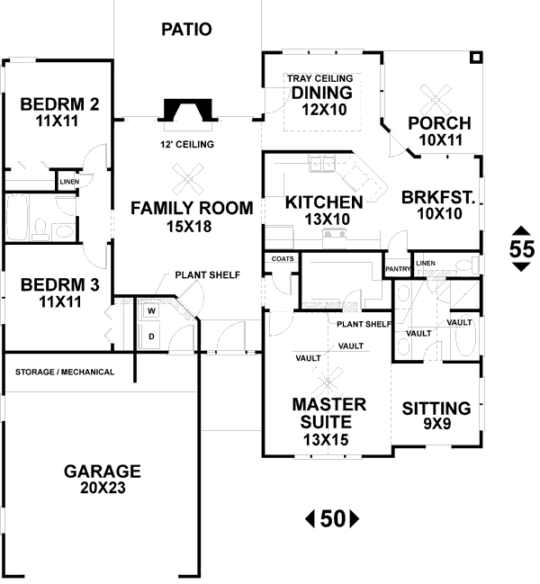 Home Plan - Traditional Floor Plan - Main Floor Plan #56-127
