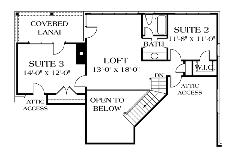 House Design - Floor Plan - Upper Floor for Traditional House Plan #453-97 - 3 bed, 2.5 bath
