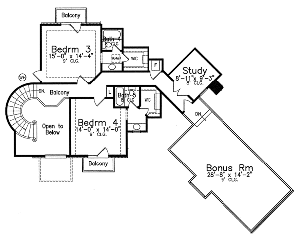 Dream House Plan - Traditional Floor Plan - Upper Floor Plan #52-241