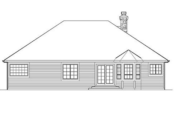 Exterior - Rear Elevation for Traditional House Plan #48-406 - 3 bed, 2 bath