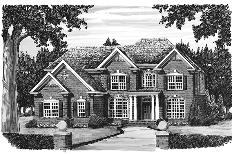 House Plan Design - Exterior - Front Elevation 9 for Colonial House Plan #927-564 - 5 bed, 4 bath