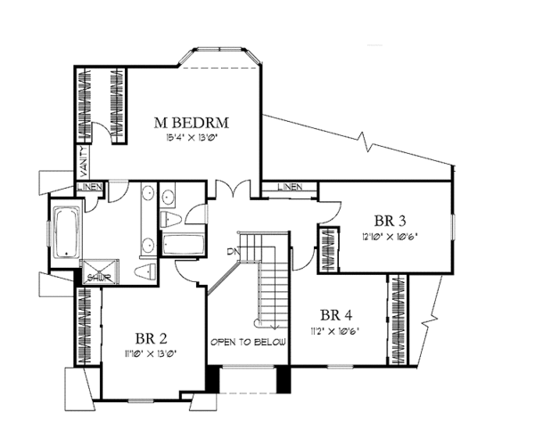 House Plan Design - European Floor Plan - Upper Floor Plan #1029-51