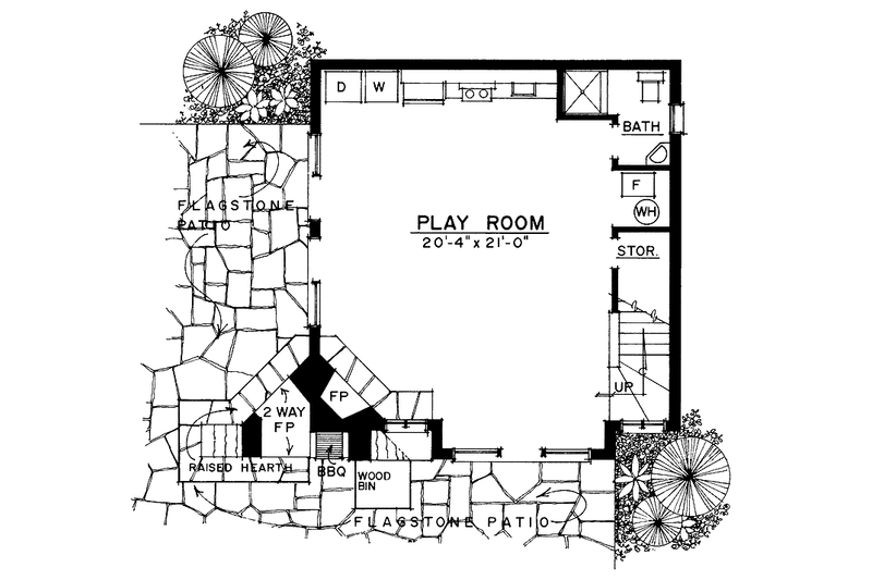 House Design - Floor Plan - Main Floor for European House Plan #1016-65 - 1 bed, 1 bath