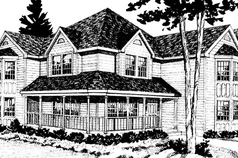 Home Plan - Exterior - Front Elevation 3 for Country House Plan #314-246 - 5 bed, 3.5 bath