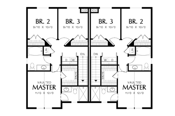Floor Plan - Upper Floor for Traditional House Plan #48-880 - 6 bed, 4 bath