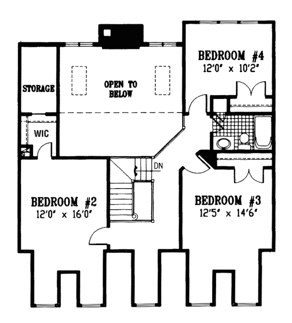 House Blueprint - Country Floor Plan - Upper Floor Plan #953-73