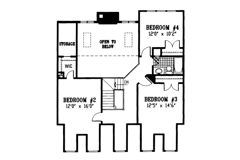 House Blueprint - Floor Plan - Upper Floor for Country House Plan #953-73 - 4 bed, 2.5 bath